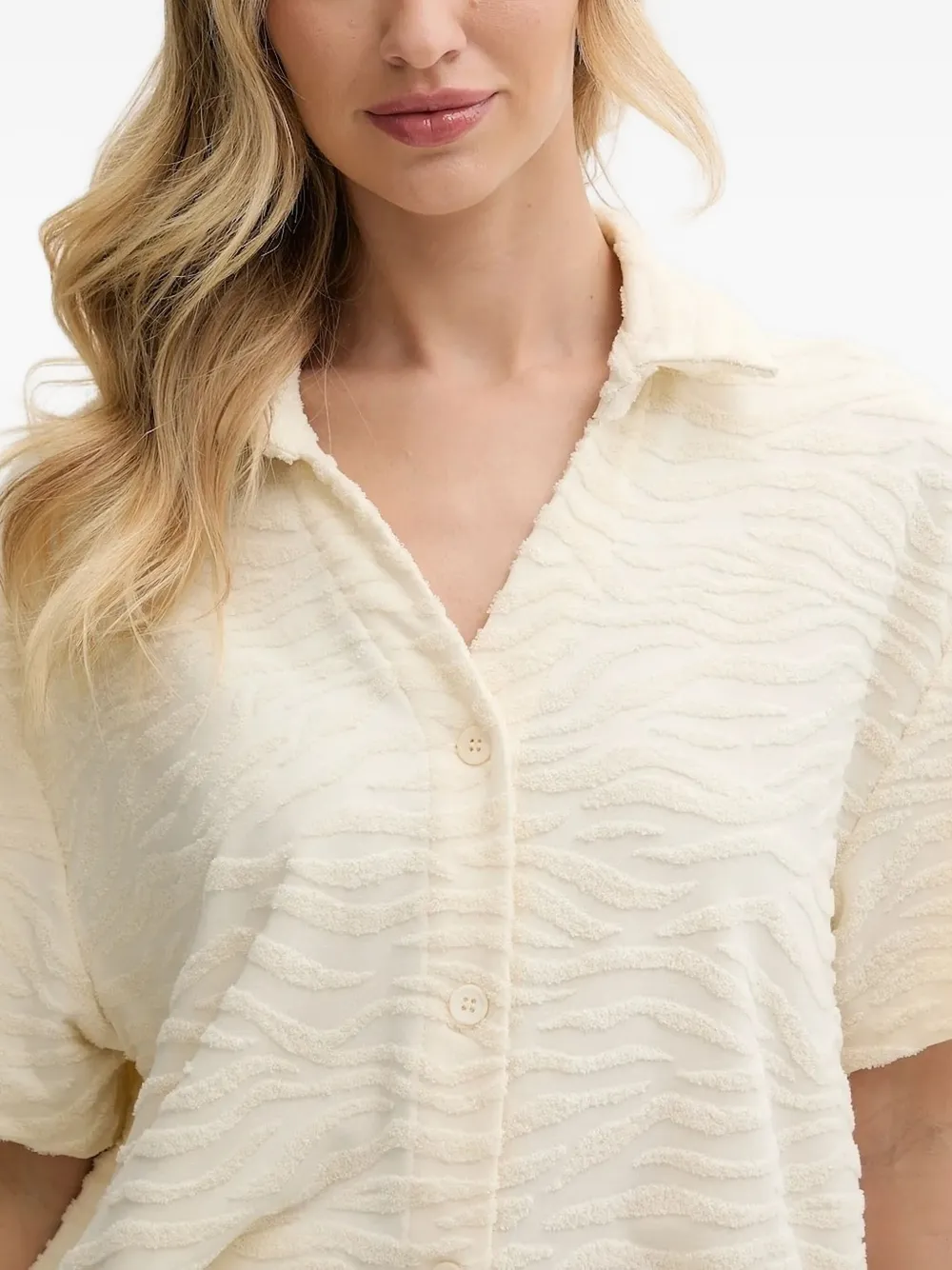 Mc2 Saint Barth Wave-textured Shirt In Neutral