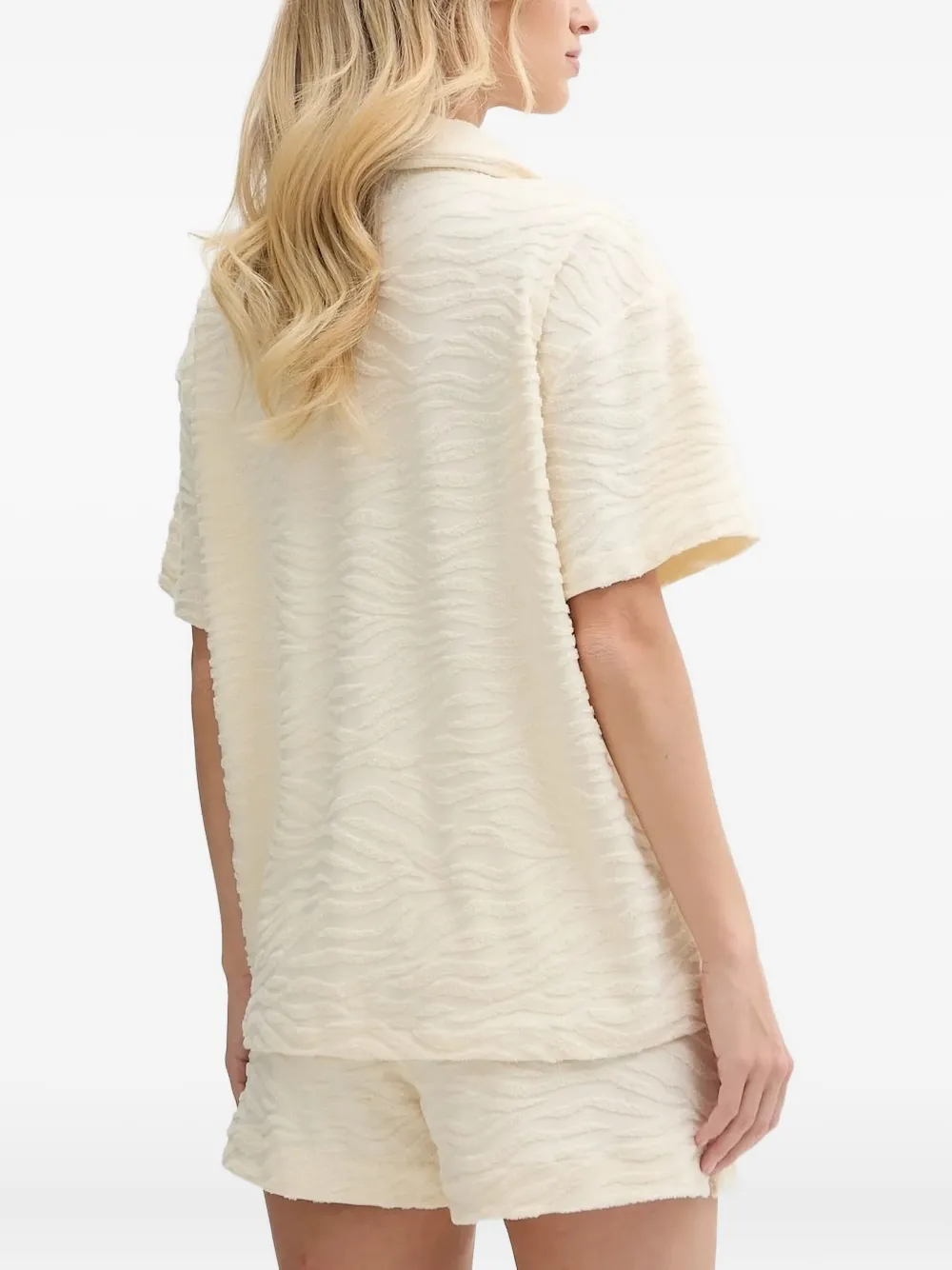 Mc2 Saint Barth Wave-textured Shirt In Neutral