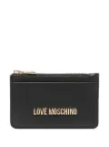 Love Moschino logo-lettering card holder - Black