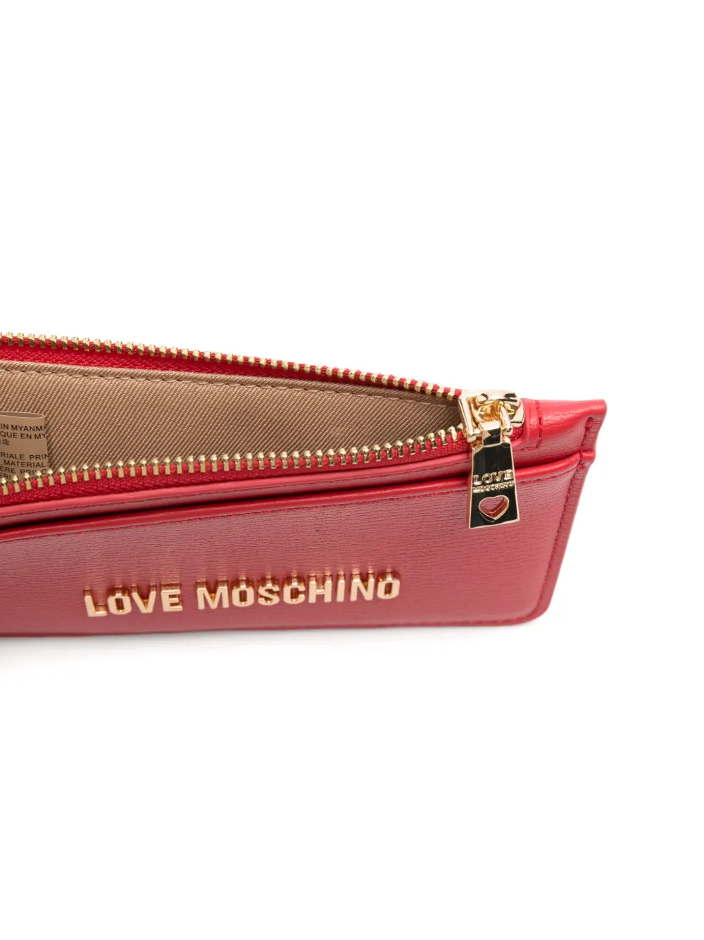 Love Moschino logo-lettering card holder Rood