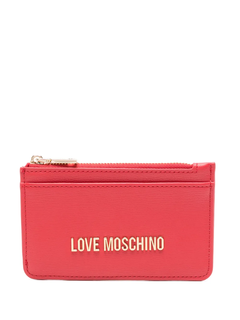 Love Moschino logo-lettering card holder Rood