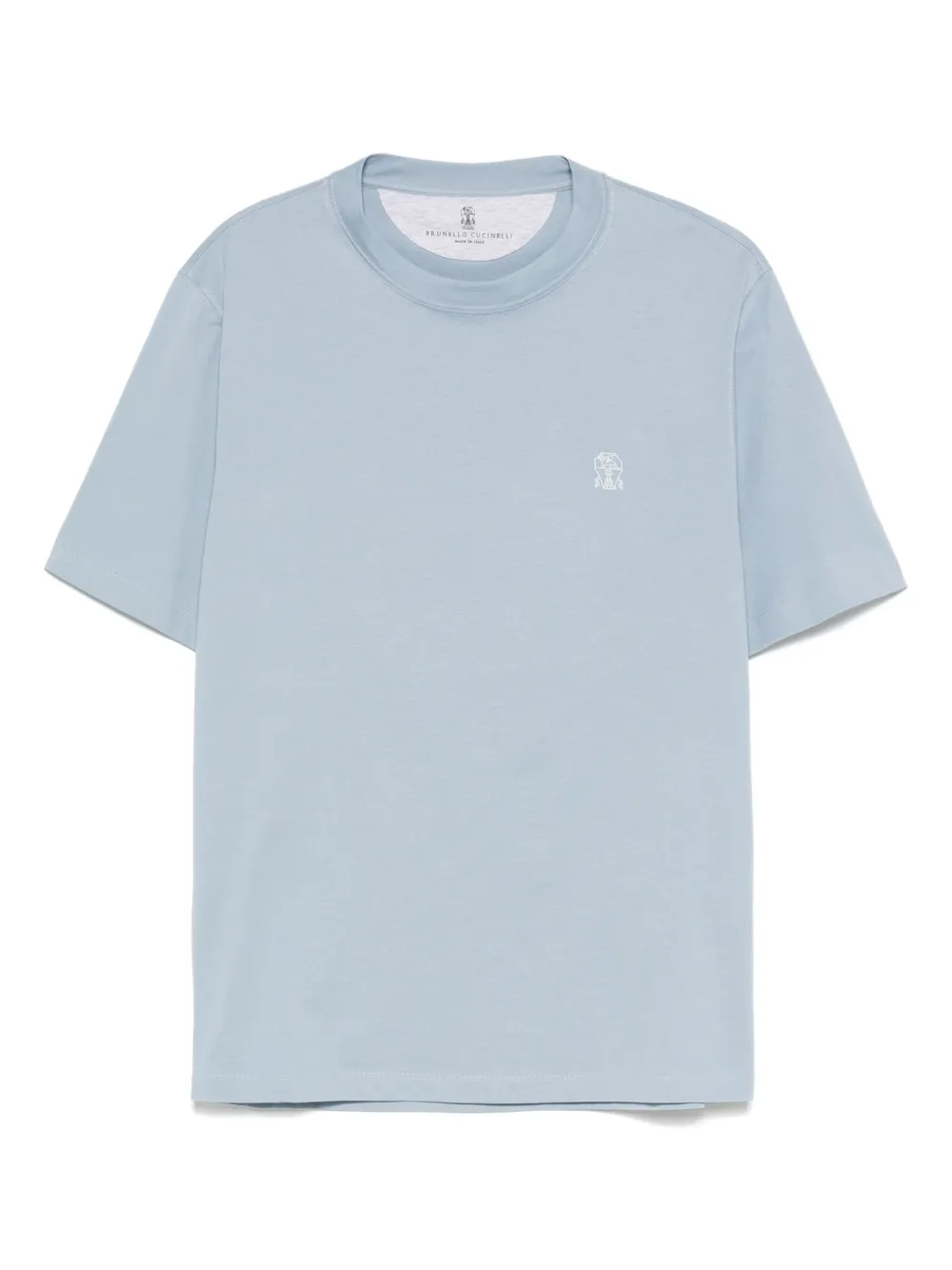 Brunello Cucinelli T-shirt met geborduurd logo Blauw