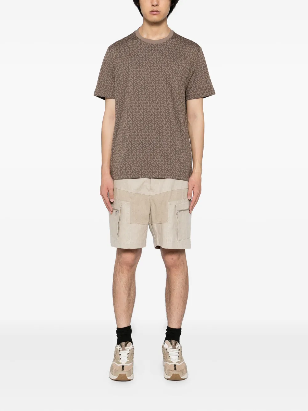 Michael Kors Katoenen T-shirt met logoprint Bruin
