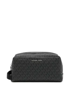 Michael Kors Necessaire Brooklyn Com Placa De Logo | Preto