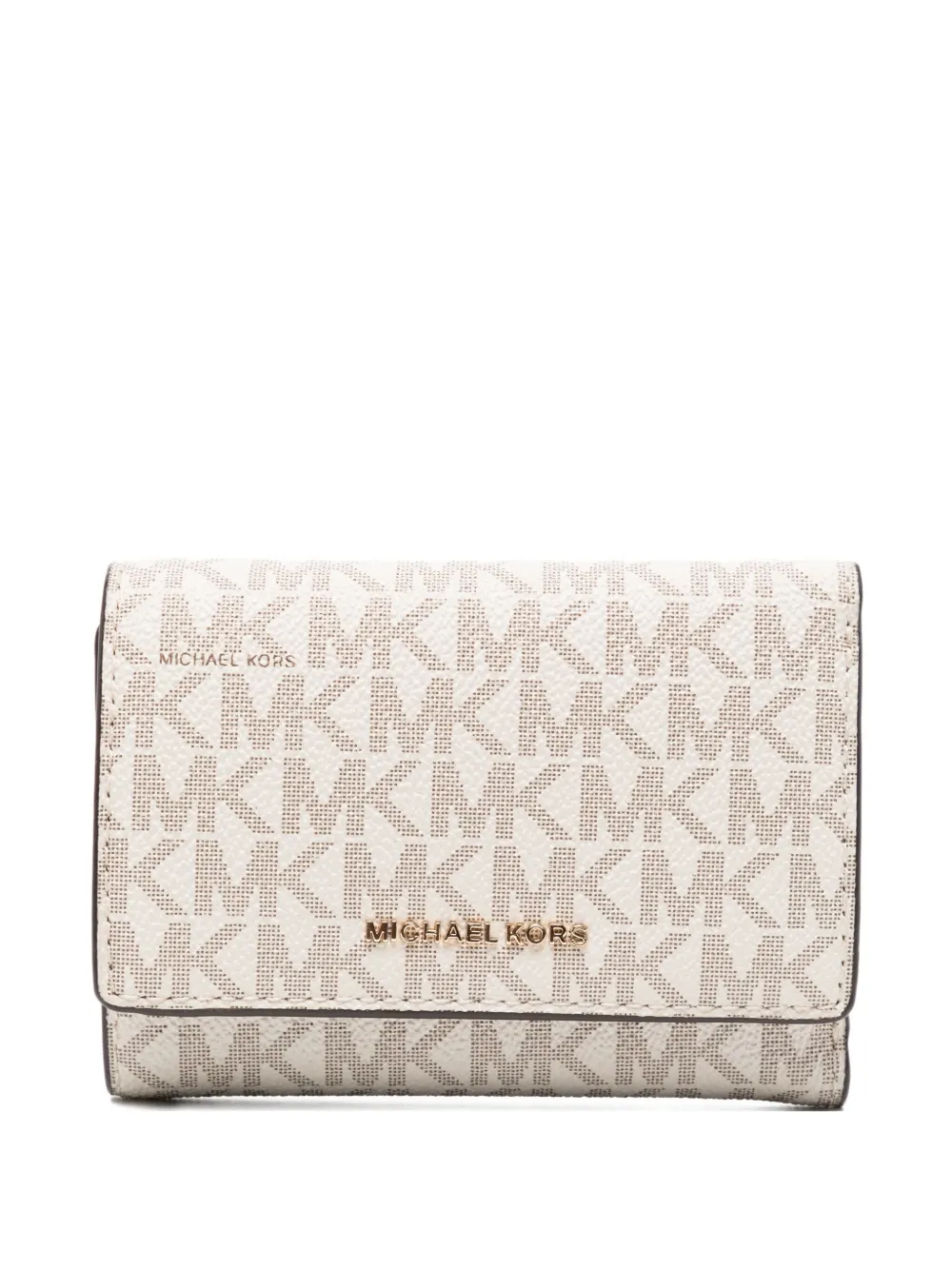 Michael Kors Medium Bryant Signature portemonnee met logo Beige