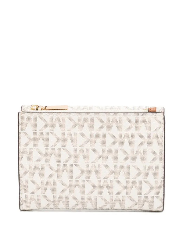 Wallet QUILTING shoulder ポーチ付き／white Michael Kors Medium Bryant Signature Logo Wallet | Neutrals | FARFETCH