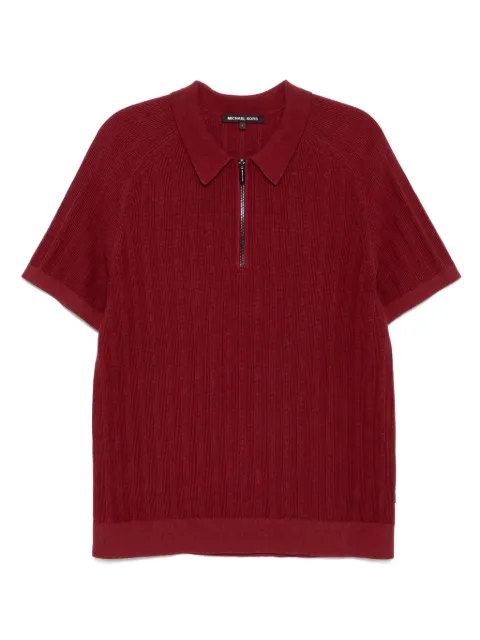 Michael Kors cotton knit zip polo shirt
