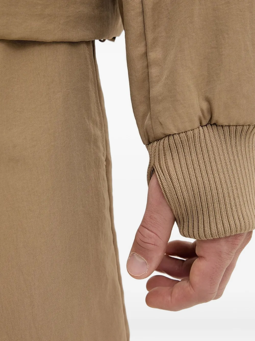 Won Hundred zip-fastening ribbed-cuff jacket Beige