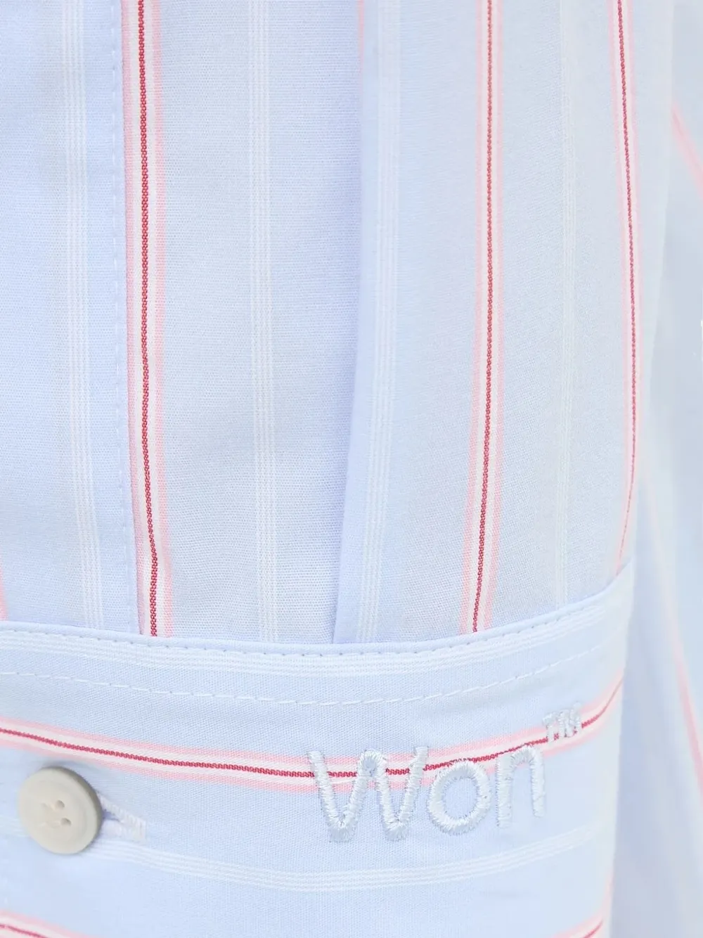 Won Hundred Striped Cropped Shirt In Blue