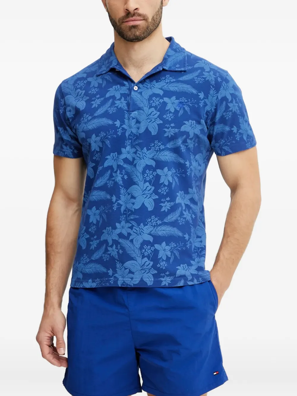 Vilebrequin floral-print polo shirt | Blue | Image 1