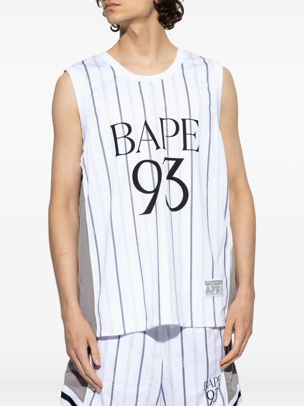 A BATHING APE Jersey top met krijtstreep Wit