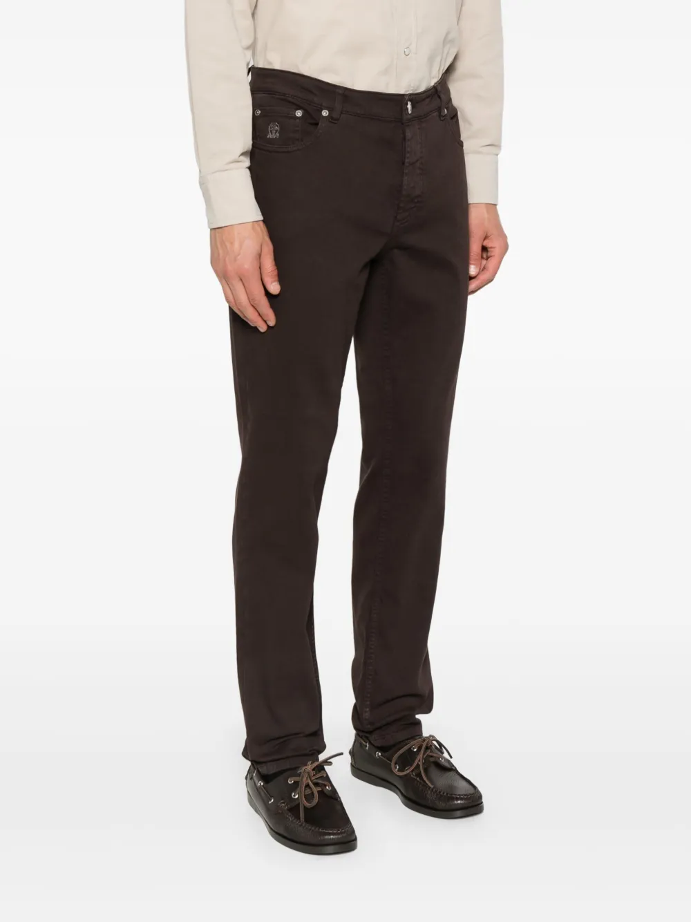 Brunello Cucinelli Katoenen straight jeans Bruin