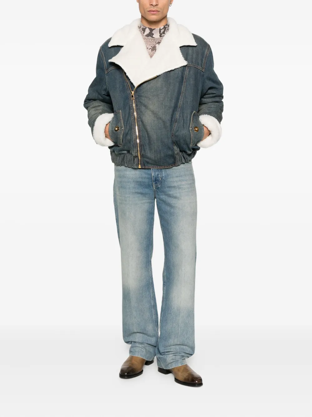 Balmain shearling zip jacket | Bomber Jackets | Image 2
