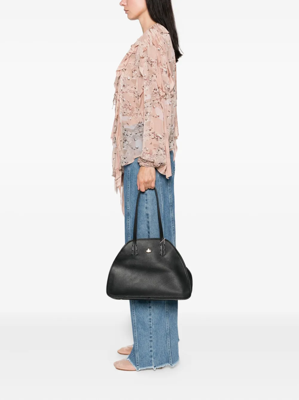 Vivienne Westwood Leren schoudertas Zwart