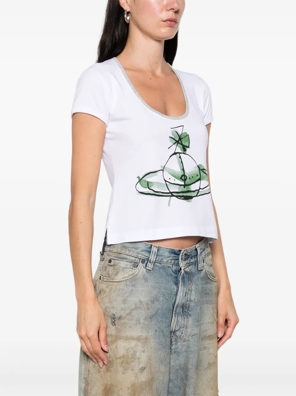 Vivienne Westwood Orb-print Cotton T-shirt In White