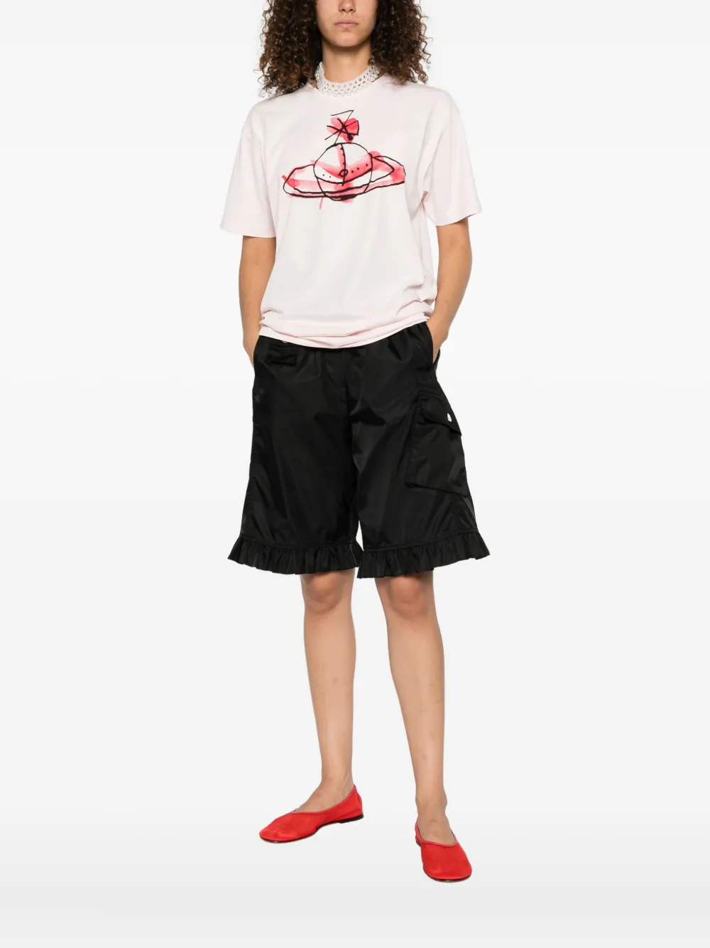 Vivienne Westwood T-shirt met Orb-print van biologisch katoen Roze