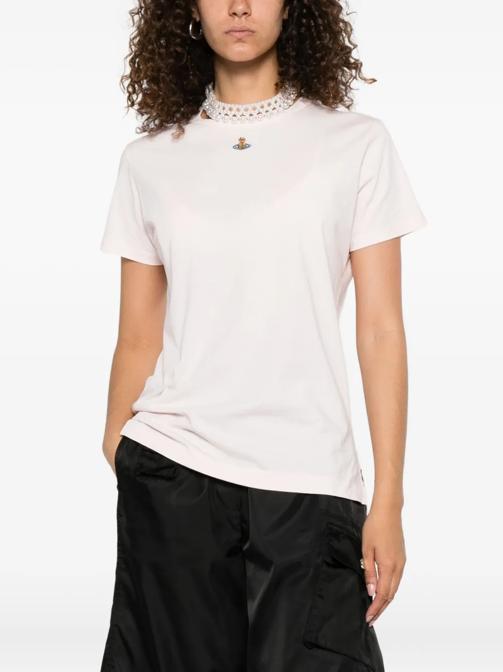 Vivienne Westwood Katoenen top verfraaid met orb kralen Roze