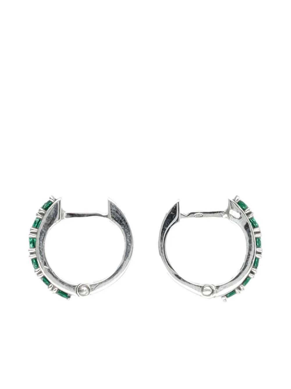 Emanuele Bicocchi Emerald-studded Hoop Earrings In Metallic