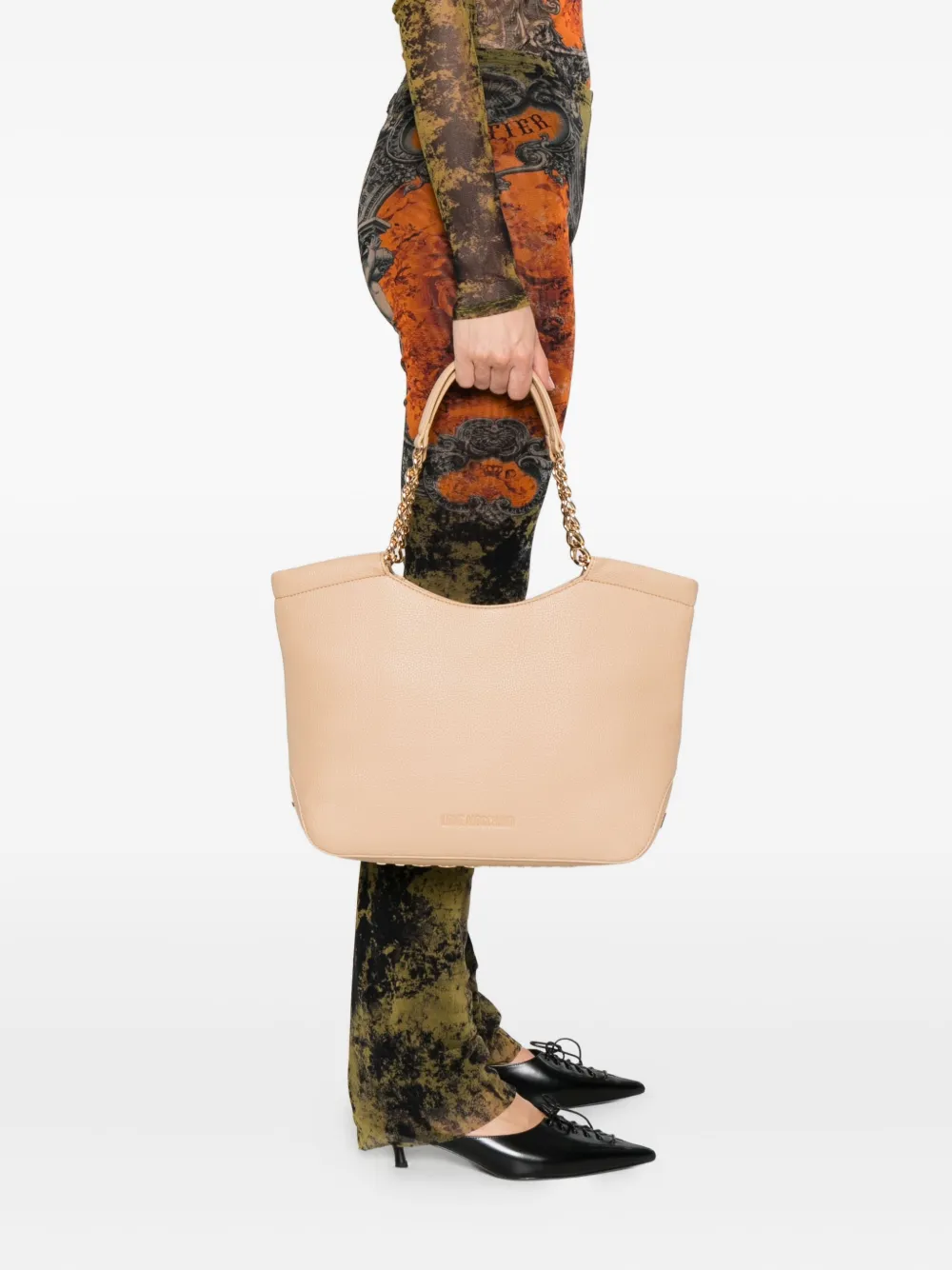 Love Moschino Shopper met logo Beige