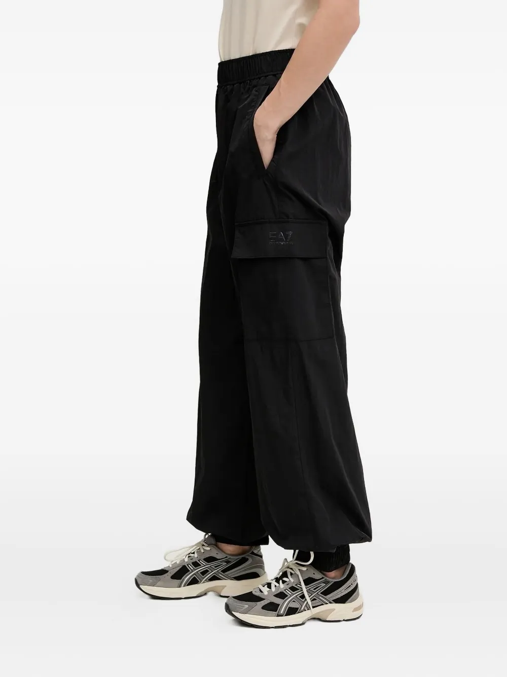 Ea7 Emporio Armani elasticated-waist cargo trousers Zwart