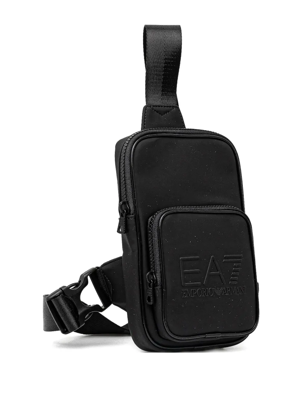 Ea7 Embossed-logo Shouder Bag In Black
