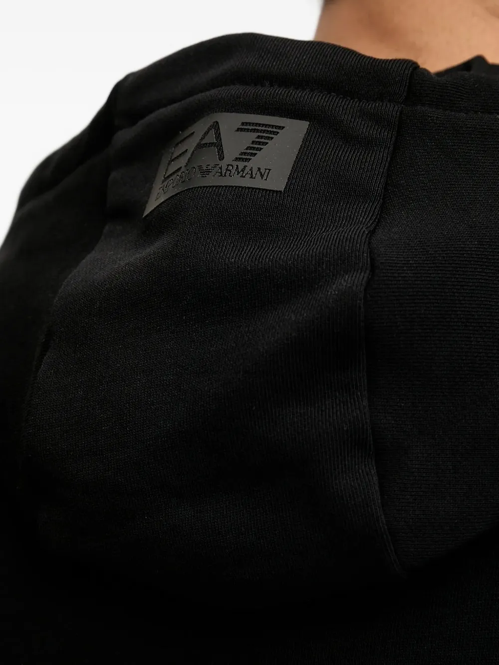 Ea7 Emporio Armani Hoodie met logo-reliëf Zwart