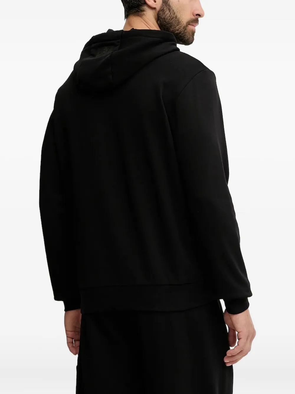 Ea7 Emporio Armani Hoodie met logo-reliëf Zwart