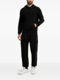 Ea7 Emporio Armani logo-embossed hoodie - Black