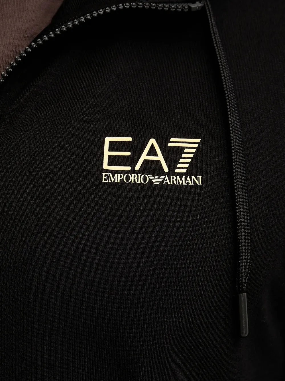 Ea7 Emporio Armani Hoodie met logodetail Zwart