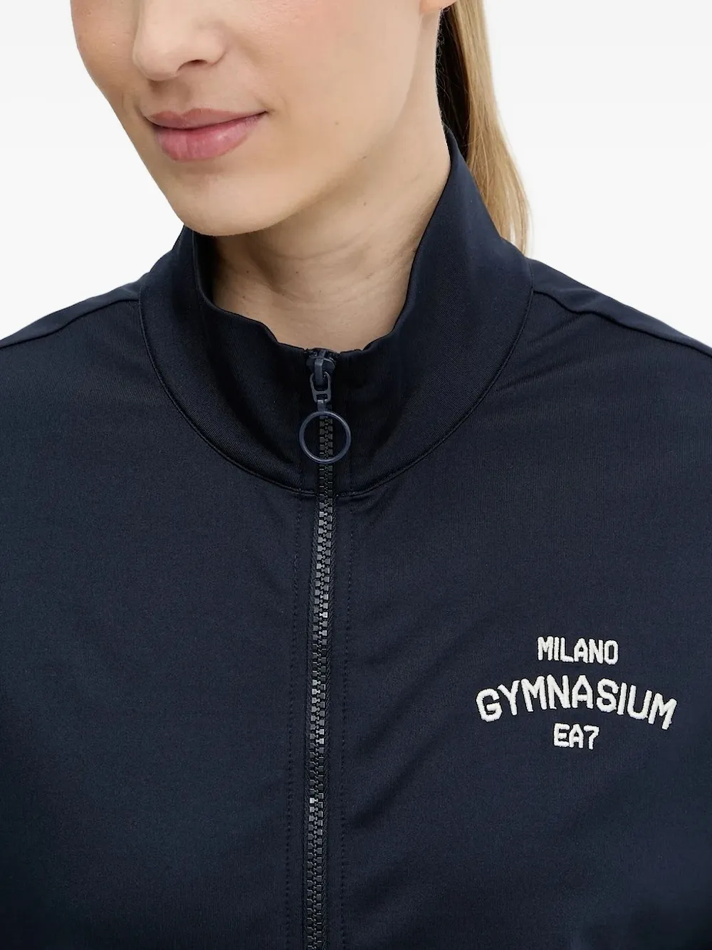 Ea7 Stripe-detail Track Jacket In Blue