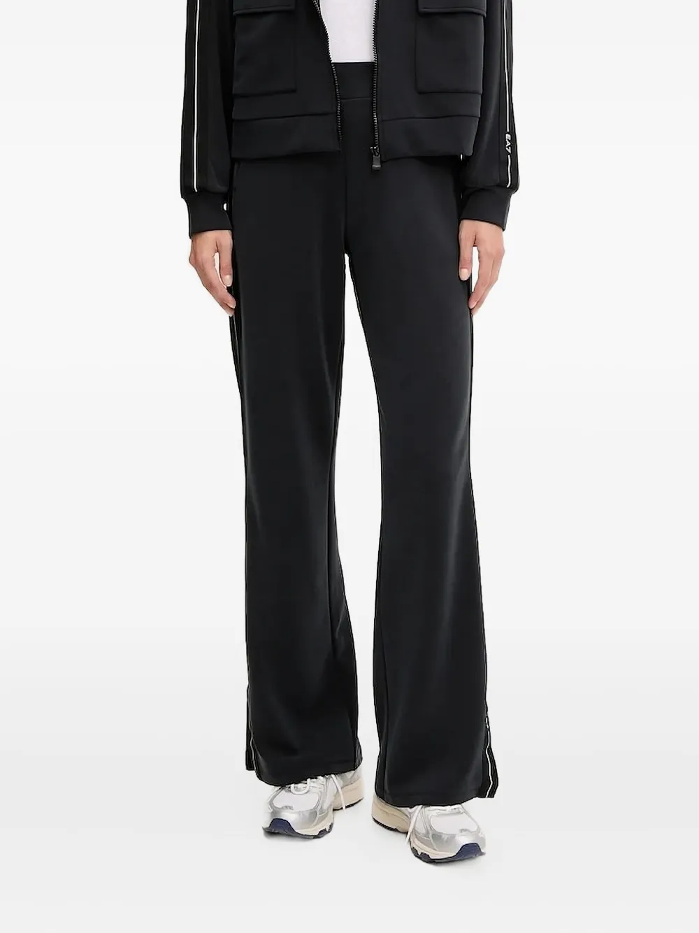 Ea7 Side-stripe Track Pants In Black