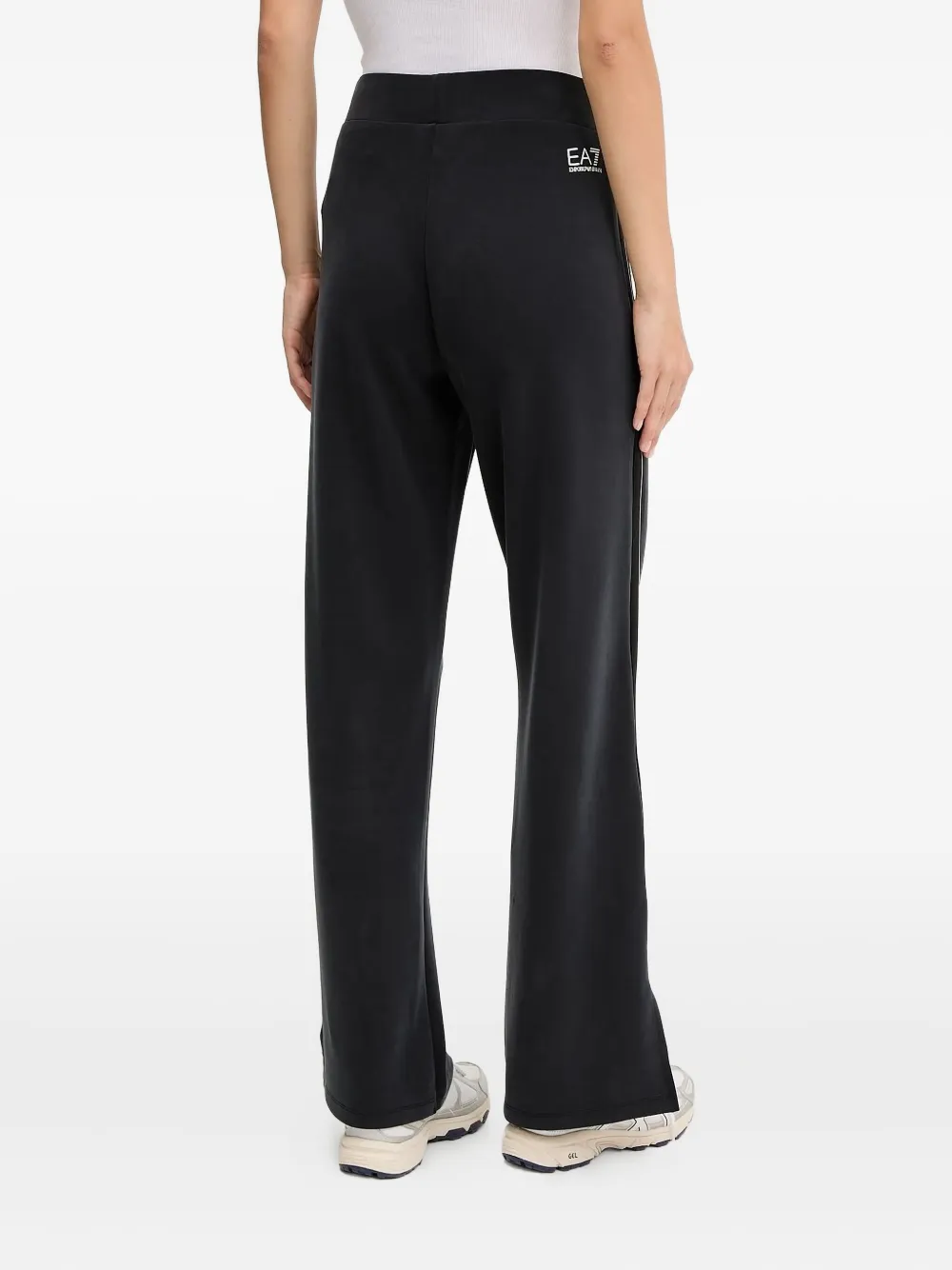 Ea7 Side-stripe Track Pants In Black