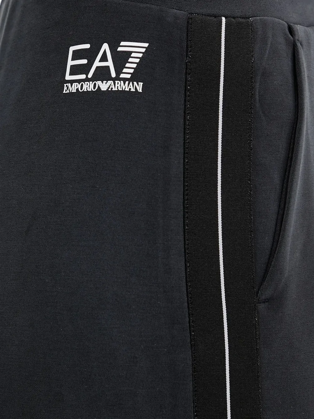 Ea7 Side-stripe Track Pants In Black