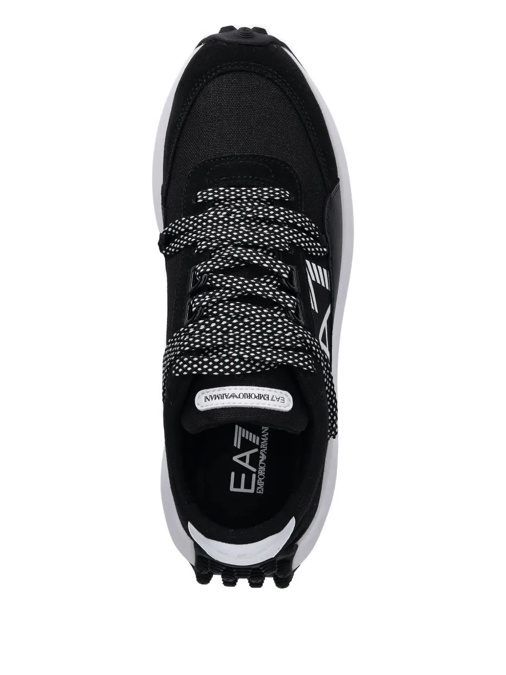 Ea7 Emporio Armani lace-up studded sneakers Black