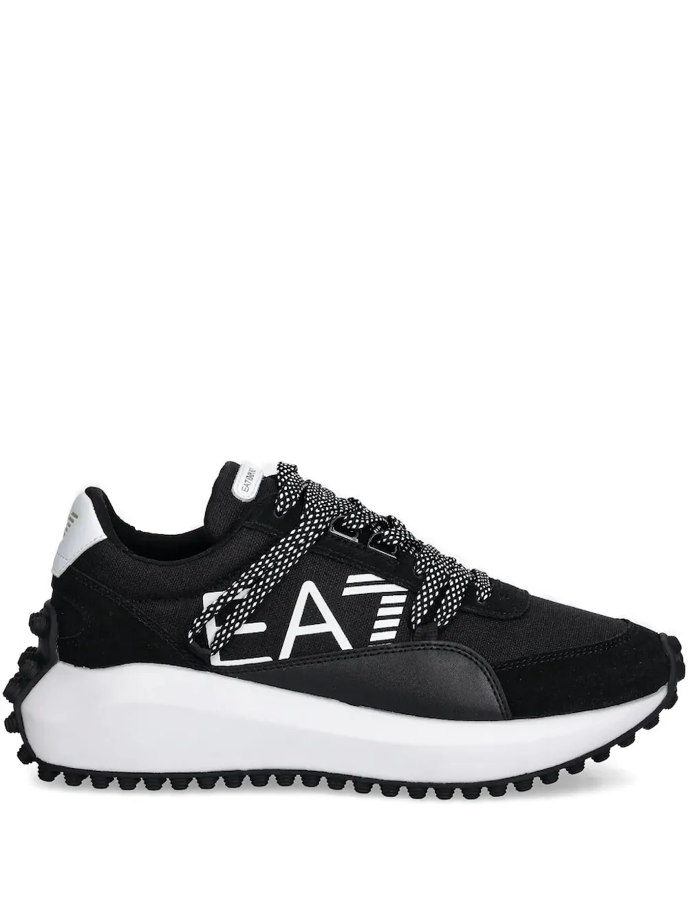 Ea7 Emporio Armani lace-up studded sneakers Black