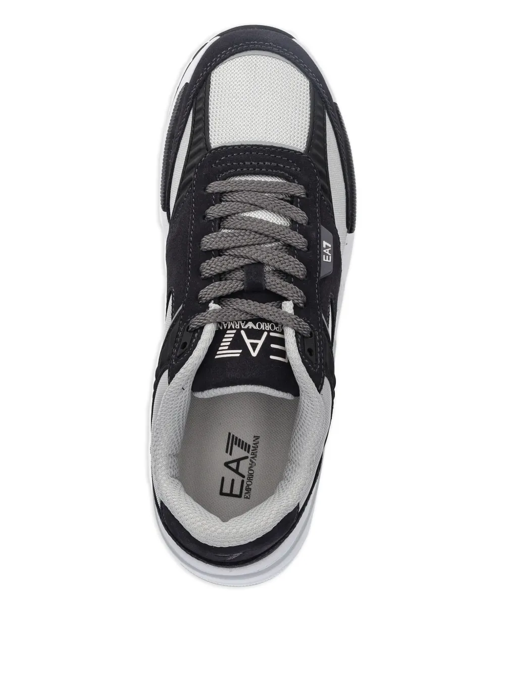 Ea7 Emporio Armani panelled suede sneakers Black