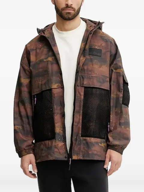 Ea7 Emporio Armani camouflage-print mesh-panel jacket
