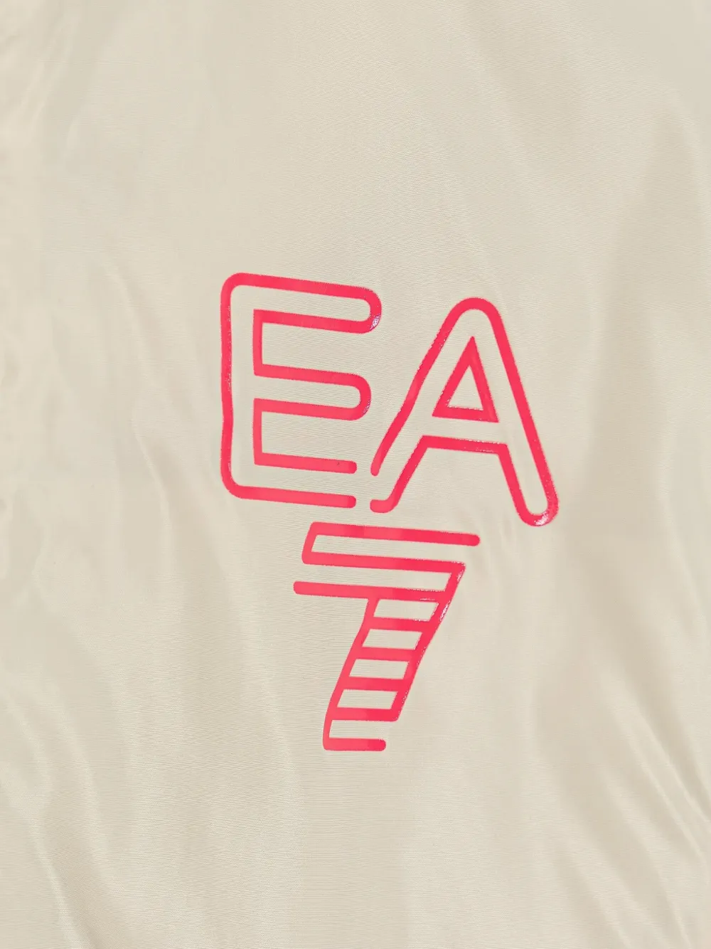 Ea7 Logo Hooded Jacket In Neutral