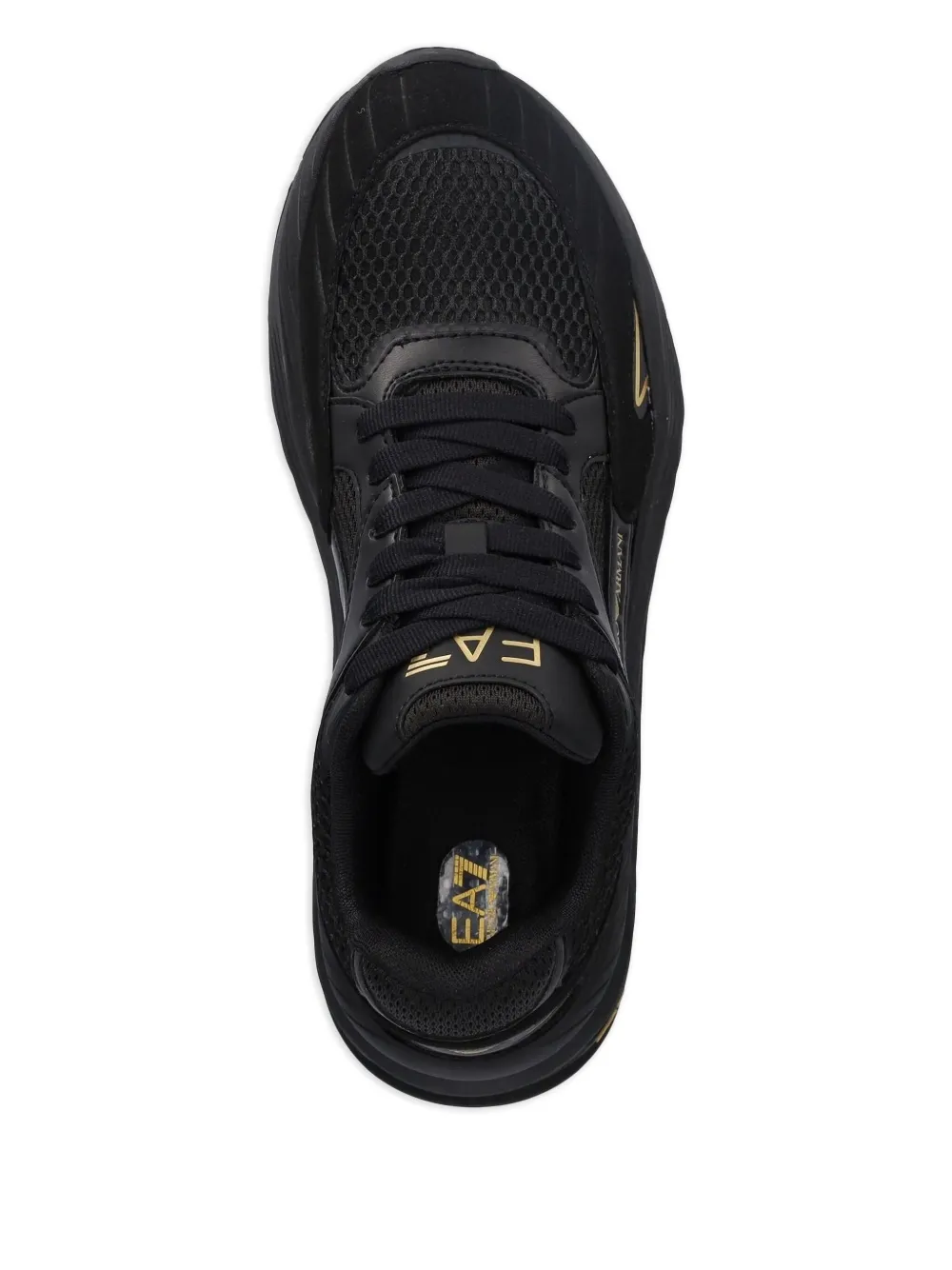 Ea7 Emporio Armani logo-detail mesh sneakers Black