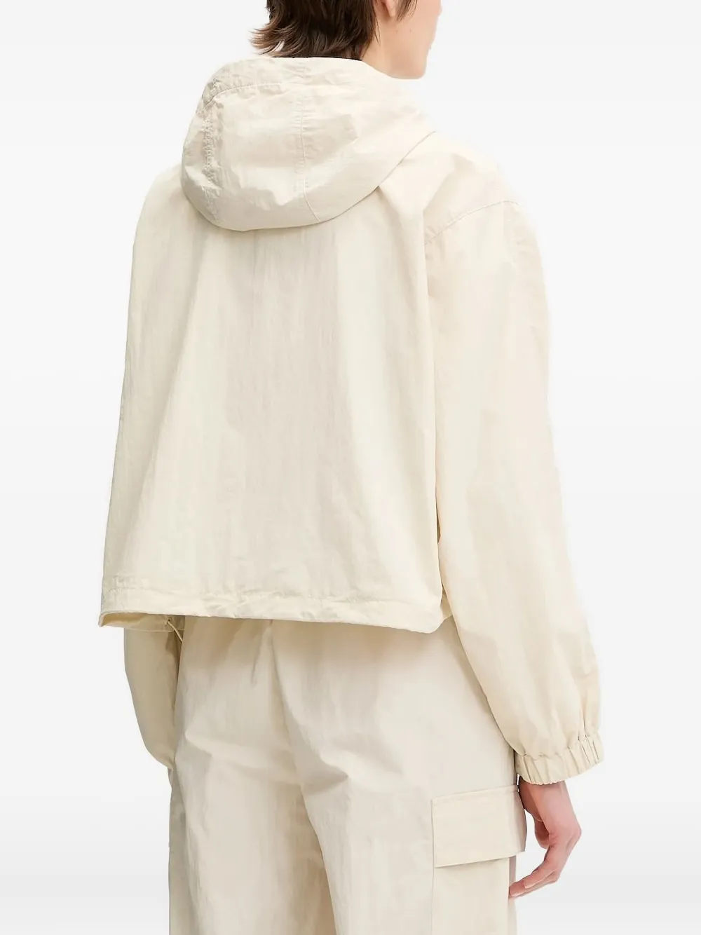 Ea7 Hooded Pocket Jacket In Neutral