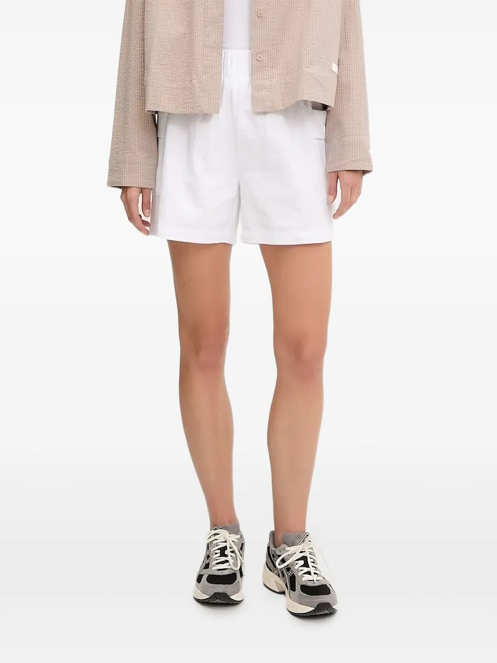 Ea7 Cotton-blend Shorts In White