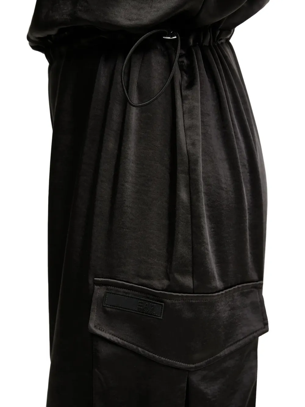 Ea7 Emporio Armani satin cargo jumpsuit Zwart