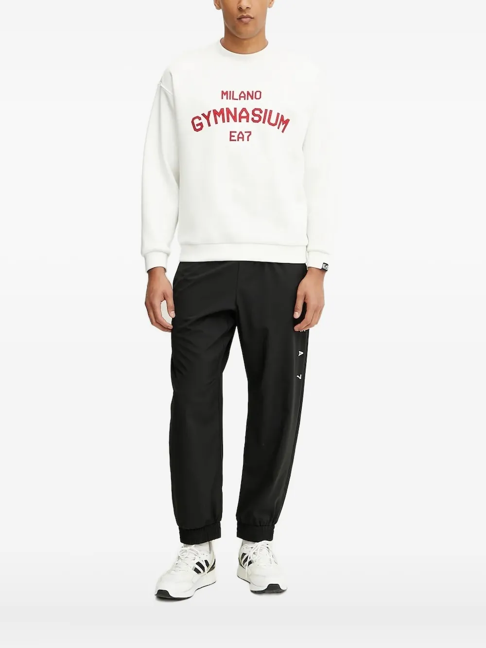 Ea7 Milano Gymnasium-motif Sweatshirt In White