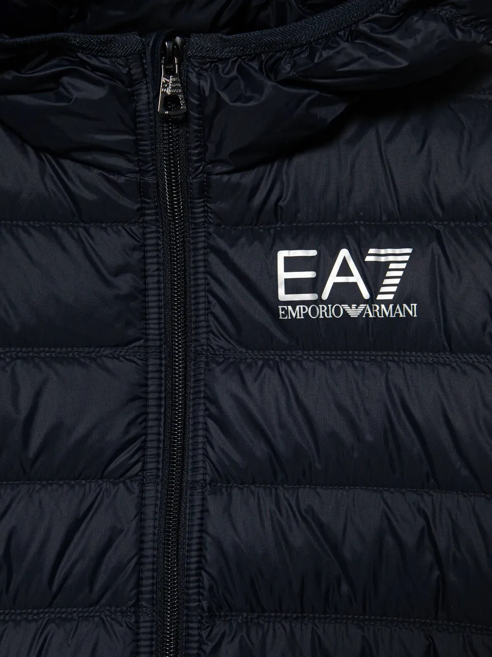 Ea7 Logo-print Puffer Jacket In Blue