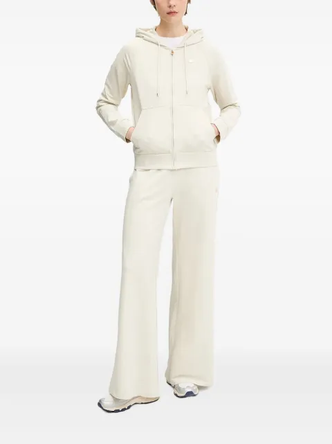 Ea7 Emporio Armani logo-plaque wide-leg trousers