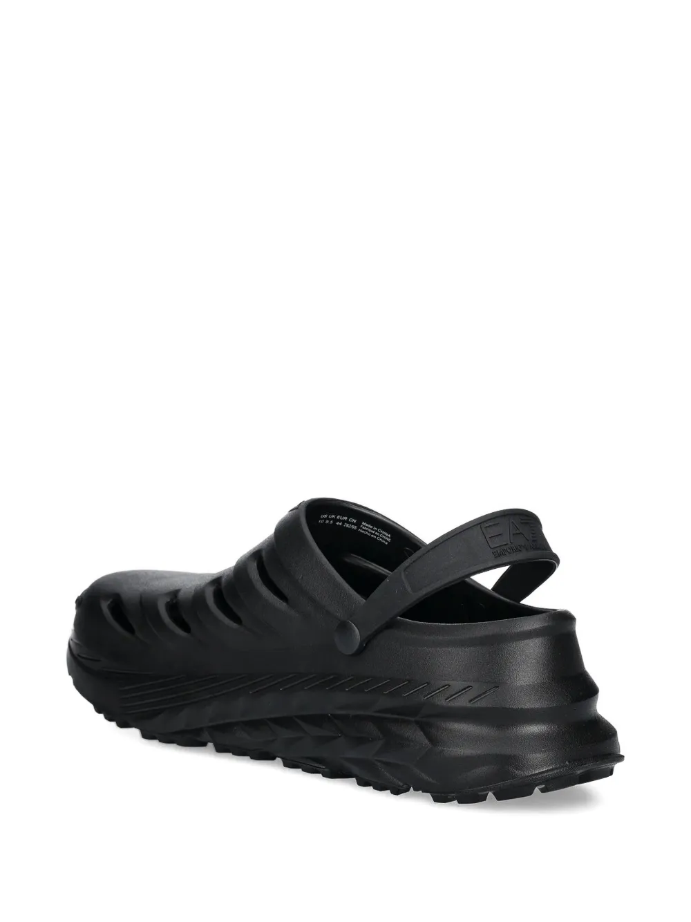 Ea7 Emporio Armani heel-strap perforated clogs Black