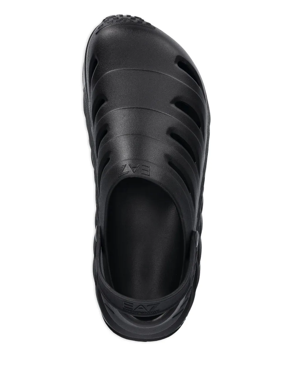 Ea7 Emporio Armani heel-strap perforated clogs Black