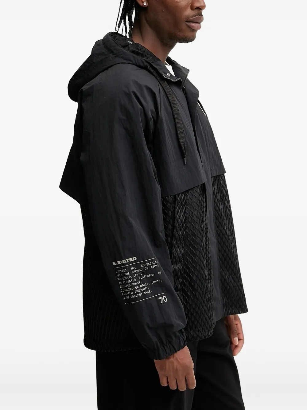 Ea7 Emporio Armani mesh-panel hooded jacket Zwart