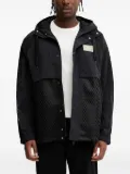 Ea7 Emporio Armani mesh-panel hooded jacket - Black
