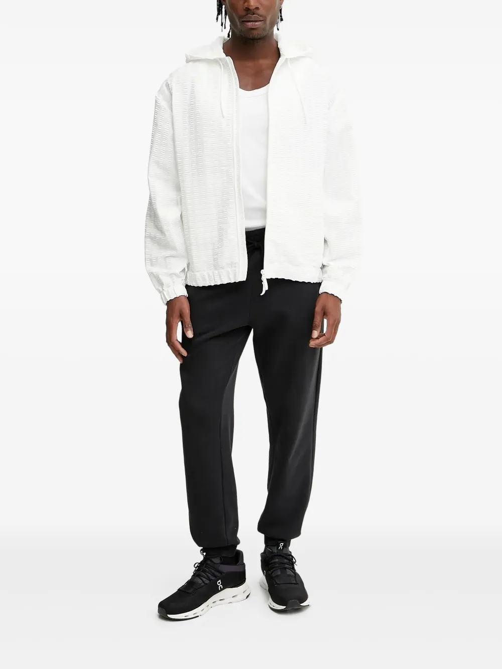 Ea7 Emporio Armani Hoodie met rits Wit
